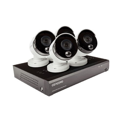 система наблюдения - видеорегистратор и 4 настенных камеры